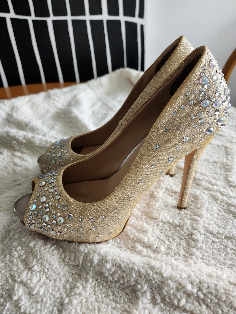 *Gorgeous* Sparkly Silver Stiletto Heels Size 8 | Glam Party Shoes - Worn Once